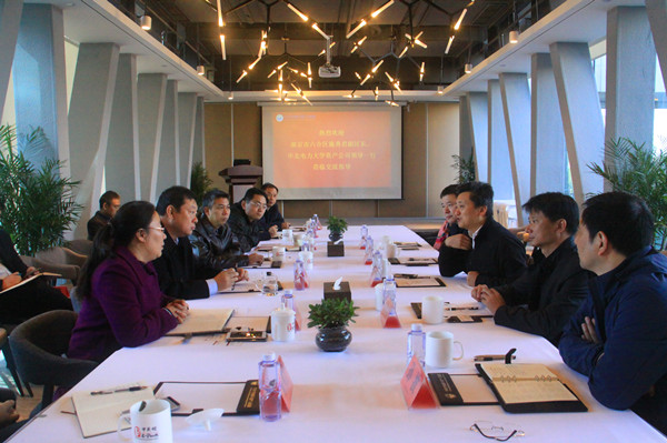 南京市六合區副區長施勇君、華北電力大學資產公司總經理助理胡鶴齡一行訪問百靈天地